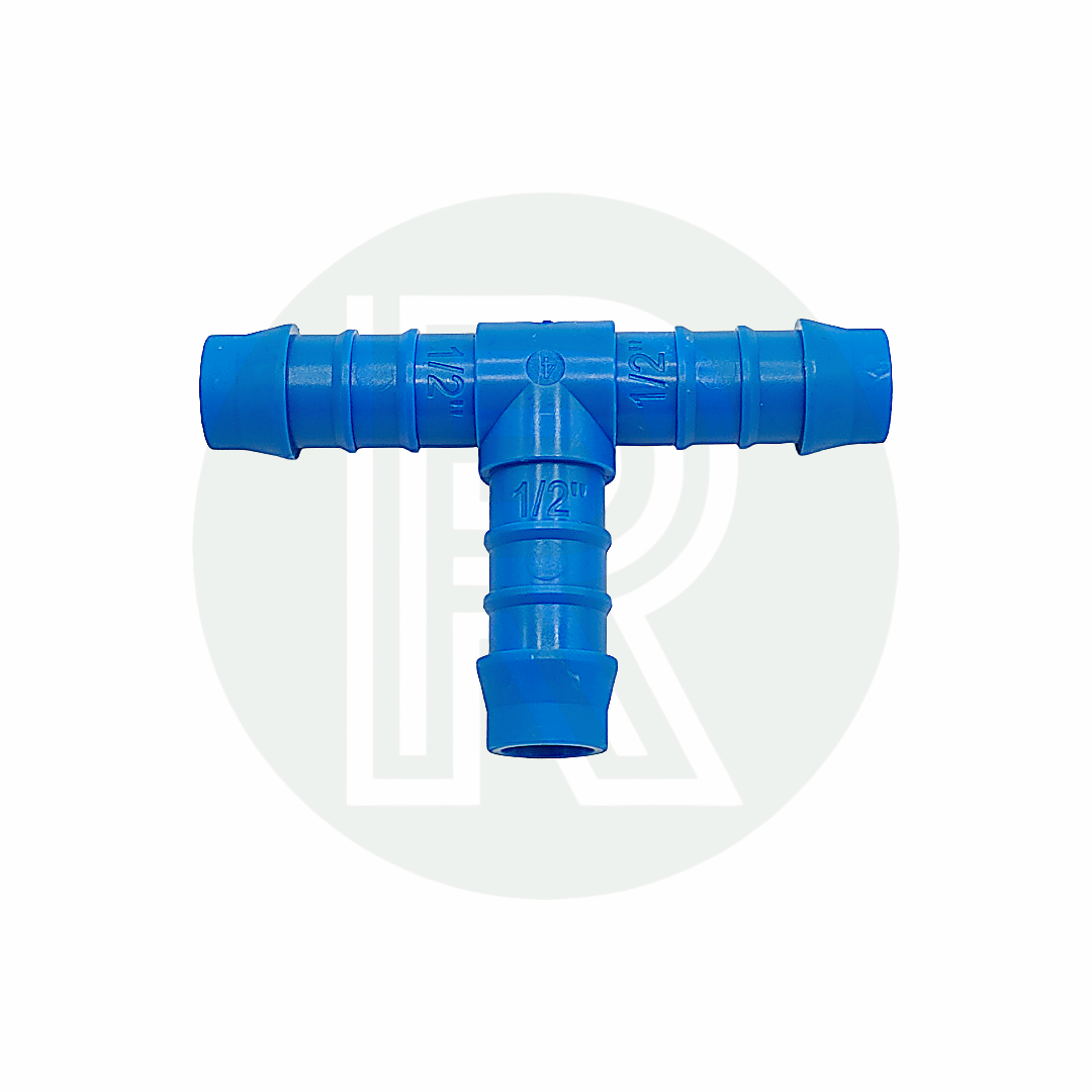 1/2 inch equal T hose adaptor with three equal hose tails for fresh water and plumbing applications