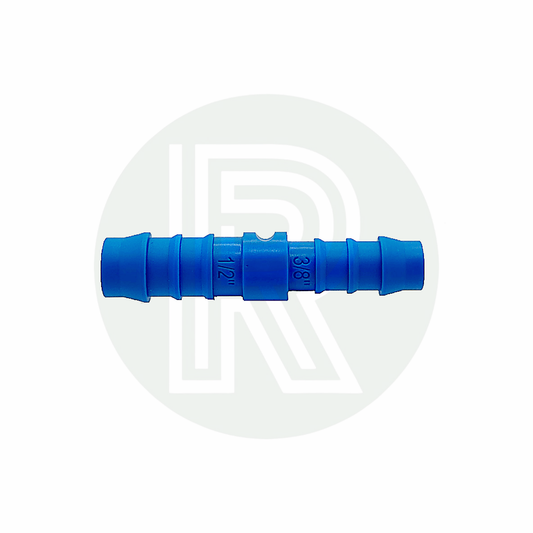 Straight 1/2 inch to 3/8 inch hose reducer adaptor for connecting different size flexible water pipes