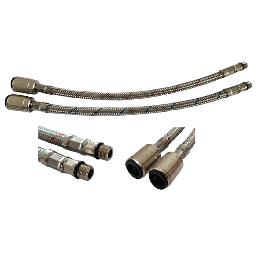 Pair of 300mm 12mm Push Fit x M10 Flexi Tap Hose Tails