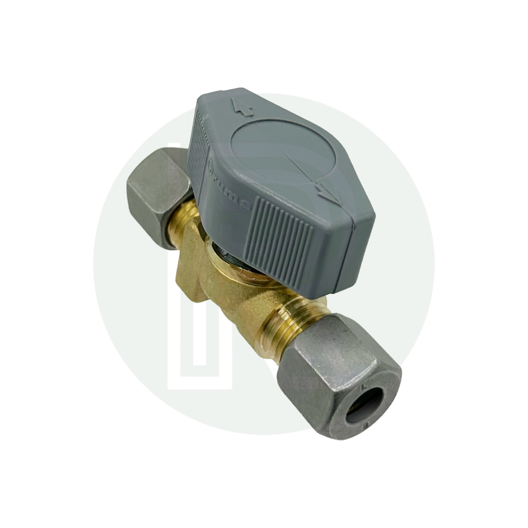 Truma 1 way gas manifold with 8mm outlet isolation valve