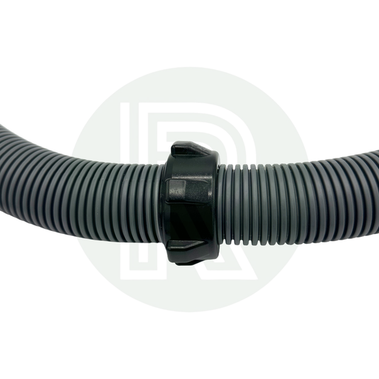 28.5mm waste hose connector joining two grey hoses for caravan drainage extension