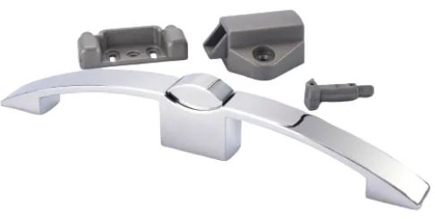 Caravan/Motorhome Oval Push Button Handle Set - Chrome Gloss