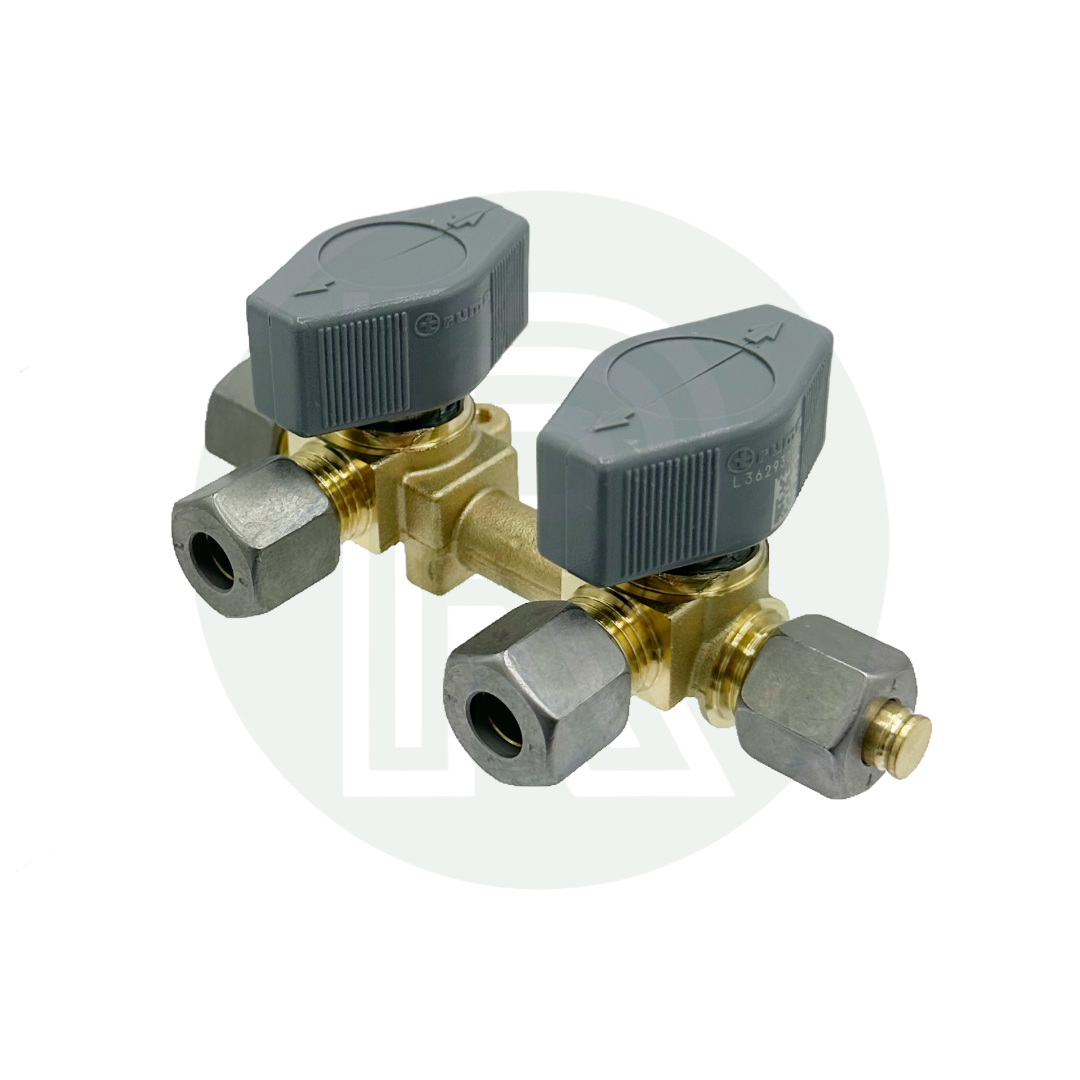 Truma 2 way manifold showing 8mm pipe connections