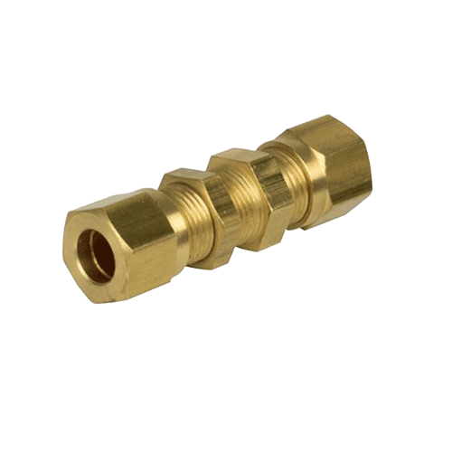 8mm Brass Equal Compression Bulkhead Fitting