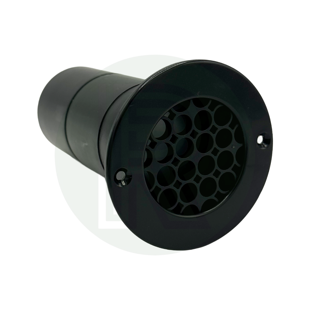 2 x Black Gas Drop Out Round Floor Vent 75mm x 120mm