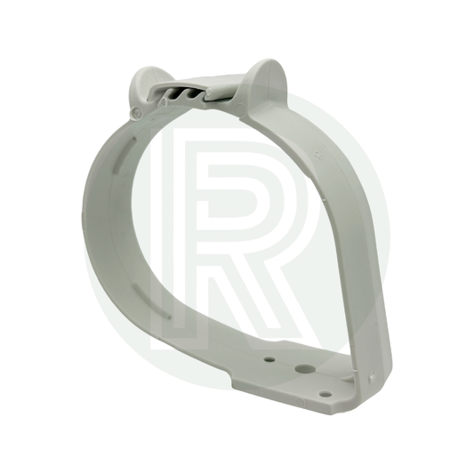 Truma pipe clip side view showing mounting base and loop