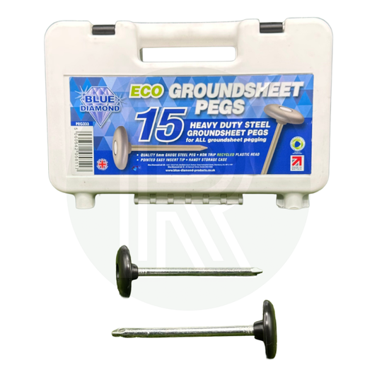 Blue Diamond Eco Groundsheet Pegs (Case Of 15) PEG333 Camping Tent Awning