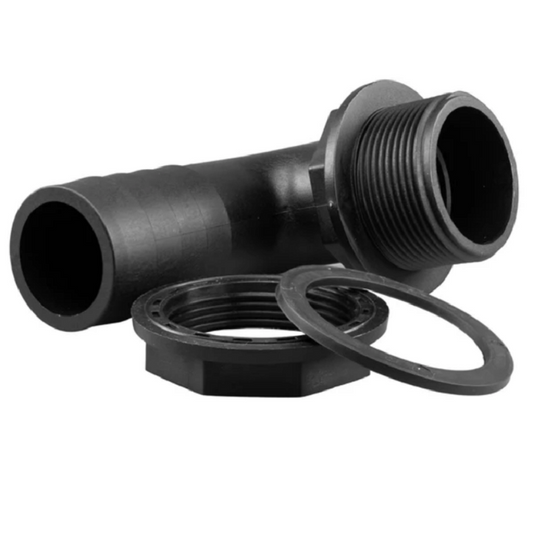 1/2" to 1.1/2" 90 Degree Tank Connector With Washer & Nut