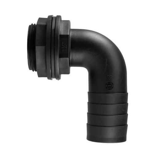 1/2" to 1.1/2" 90 Degree Tank Connector With Washer & Nut