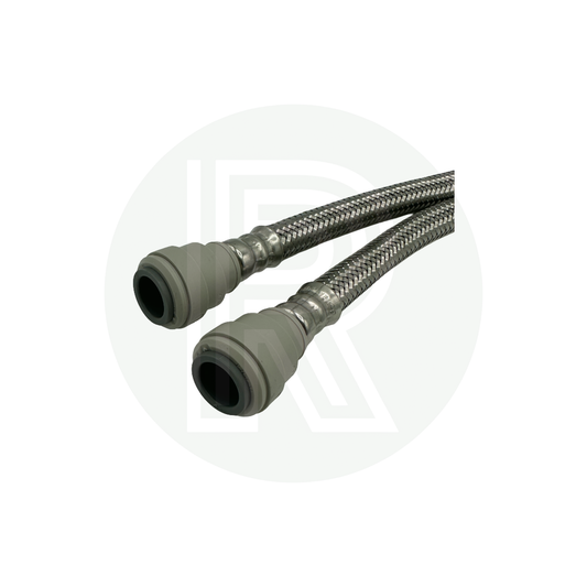 Pair of 300mm John Guest 12mm Push Fit x M10 Flexi Tap Hose Tails