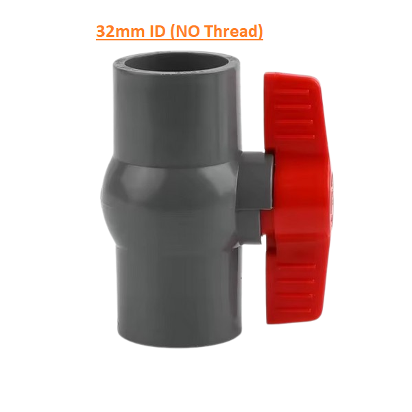 32mm ID (1.1/4") PVC Isolation Ball Valve Grey - Pushfit