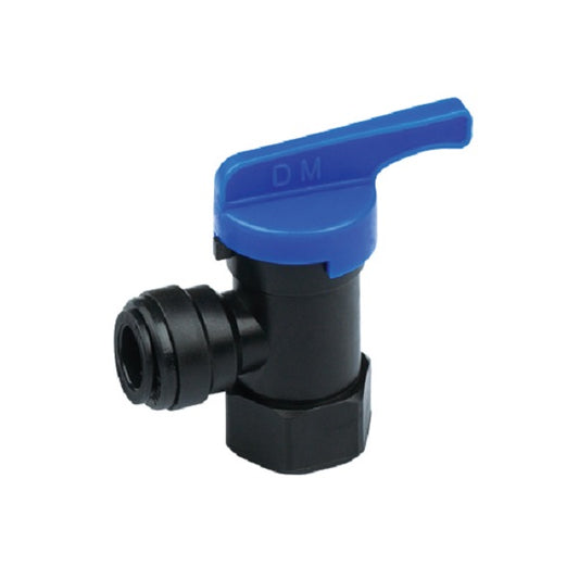 12mm Female Pushfit 90° Shut Off Isolation Valve/Tap