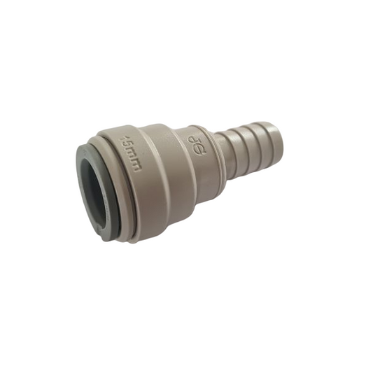 15mm Pushfit to 1/2" Barb Adaptor for Bullfinch Outdoor Shower Point - Grey