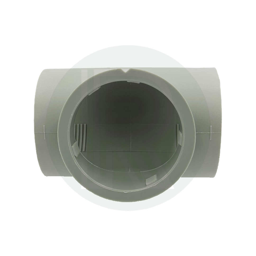 Ducting outlet tee showing slimline vent outlet design