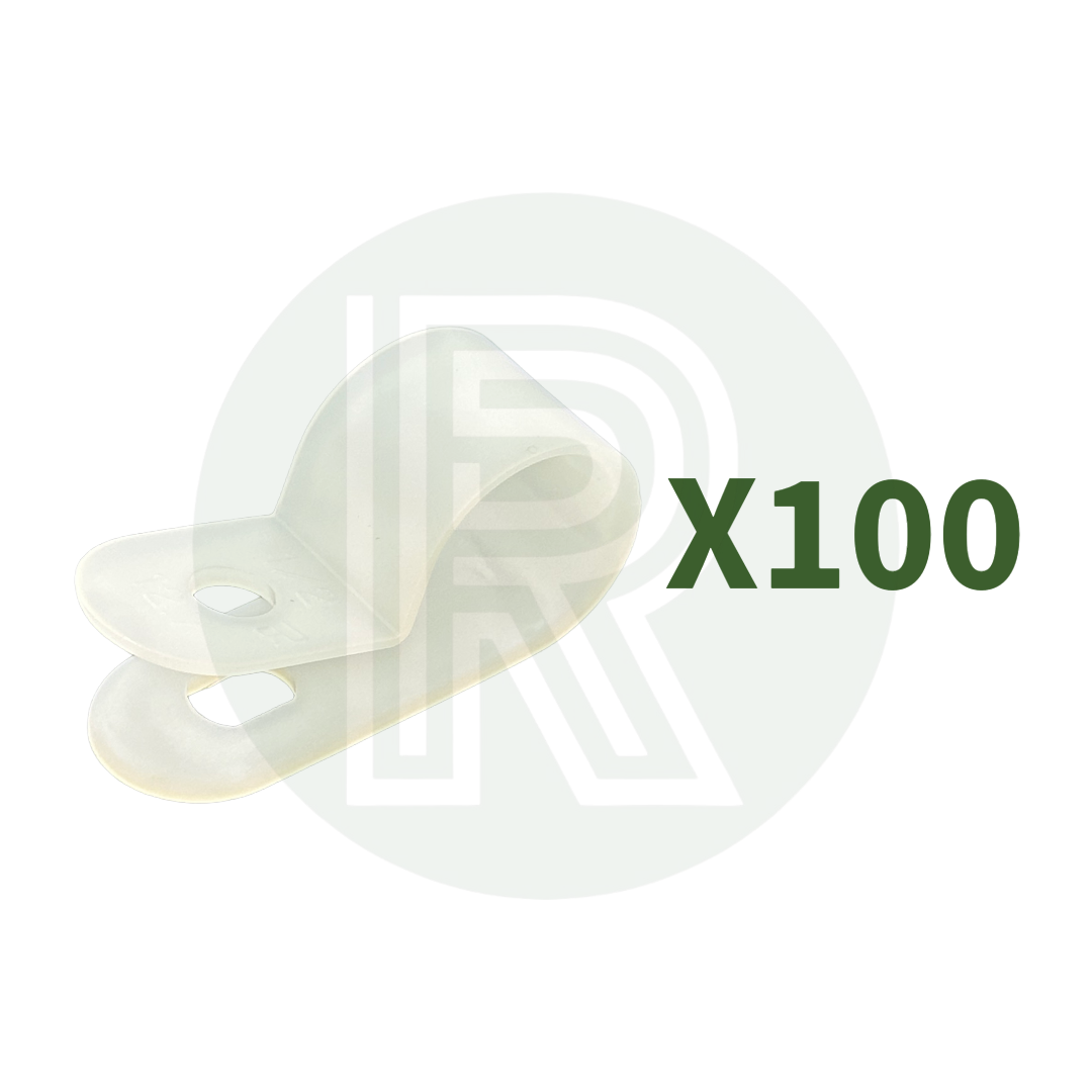 12mm Plastic P Clips - White