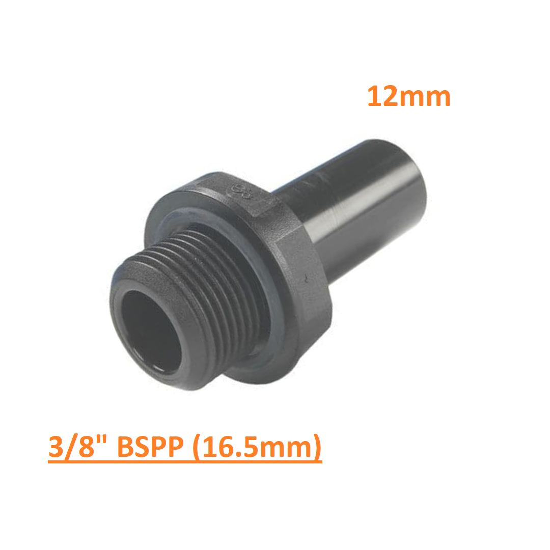 John Guest Speedfit 12mm Male to 3/8" BSPP Male Adaptor