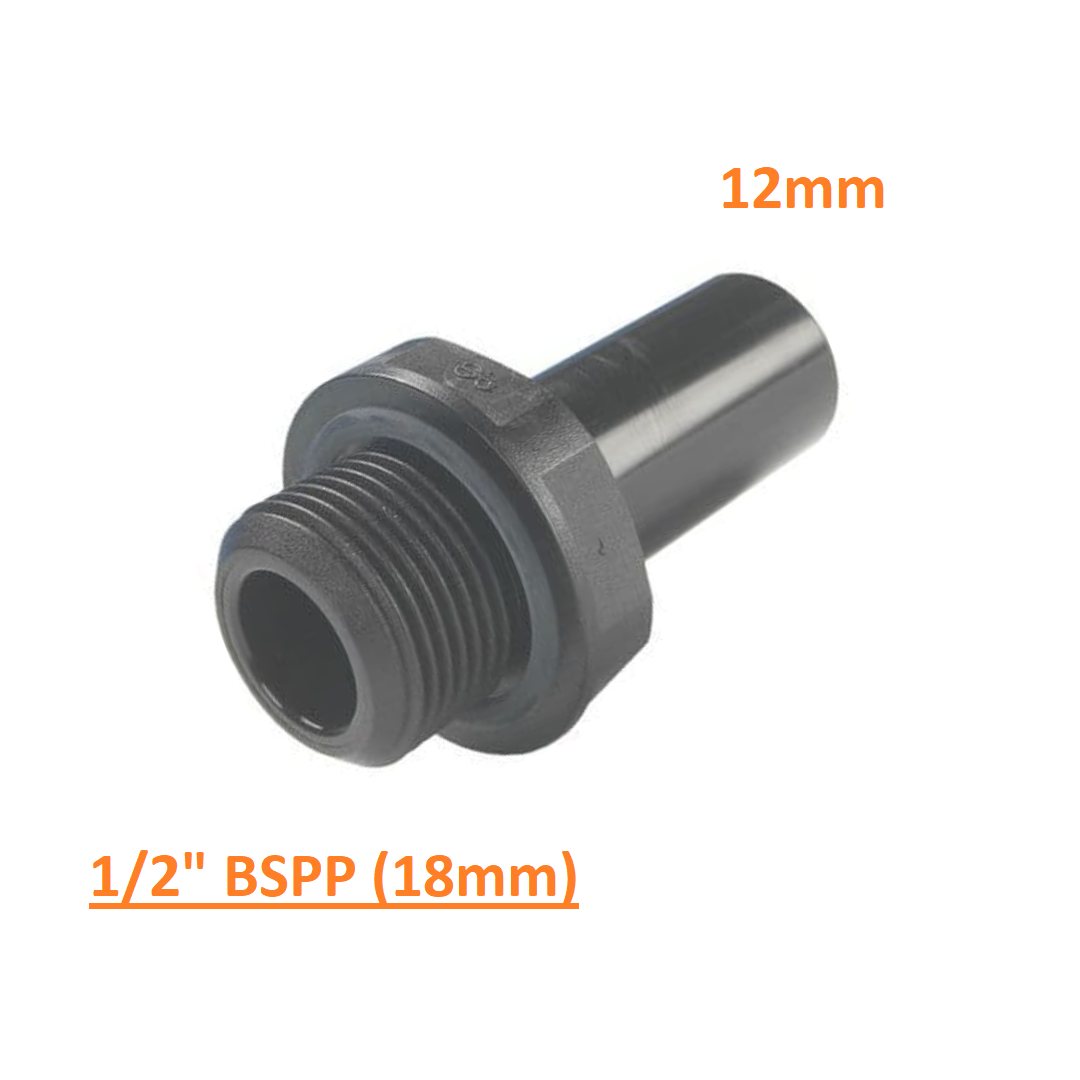 John Guest Speedfit 12mm Male to 1/2" BSPP Male Adaptor