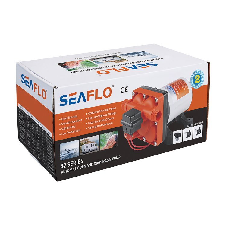 12v/55psi/11.30Ltr Seaflo Series 42 Water Pump - Retail Packed With Fittings