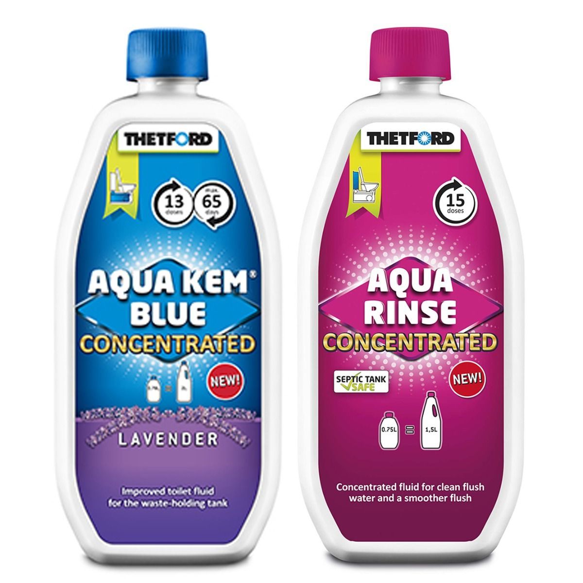 Thetford Aqua Kem Blue & Pink duo pack for motorhome toilets