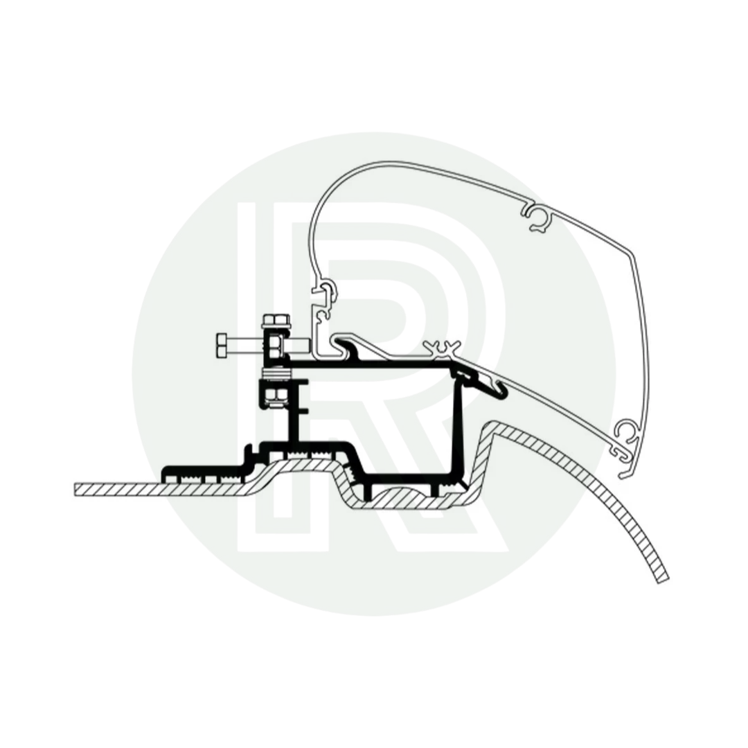 Thule Omnistor 5200 3.75m Black Awning Pack+Adapter for Fiat Ducato L3H3 2006+