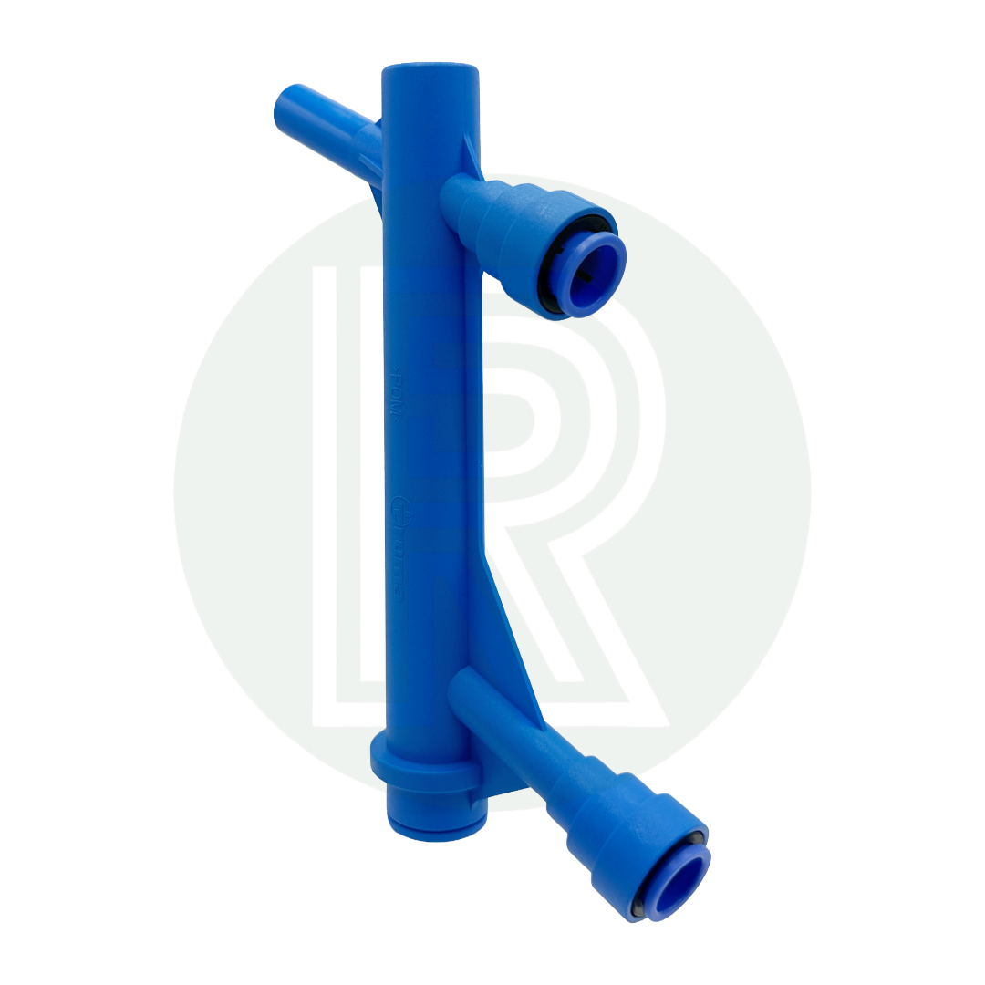 Truma Ultraflow connector showing pushfit ends