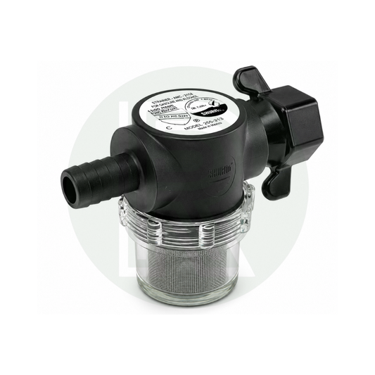 Shurflo/Fiamma/Seaflo pump filter/strainer 1/2" Barb Male Inlet-1/2" BSP Swivel Outlet