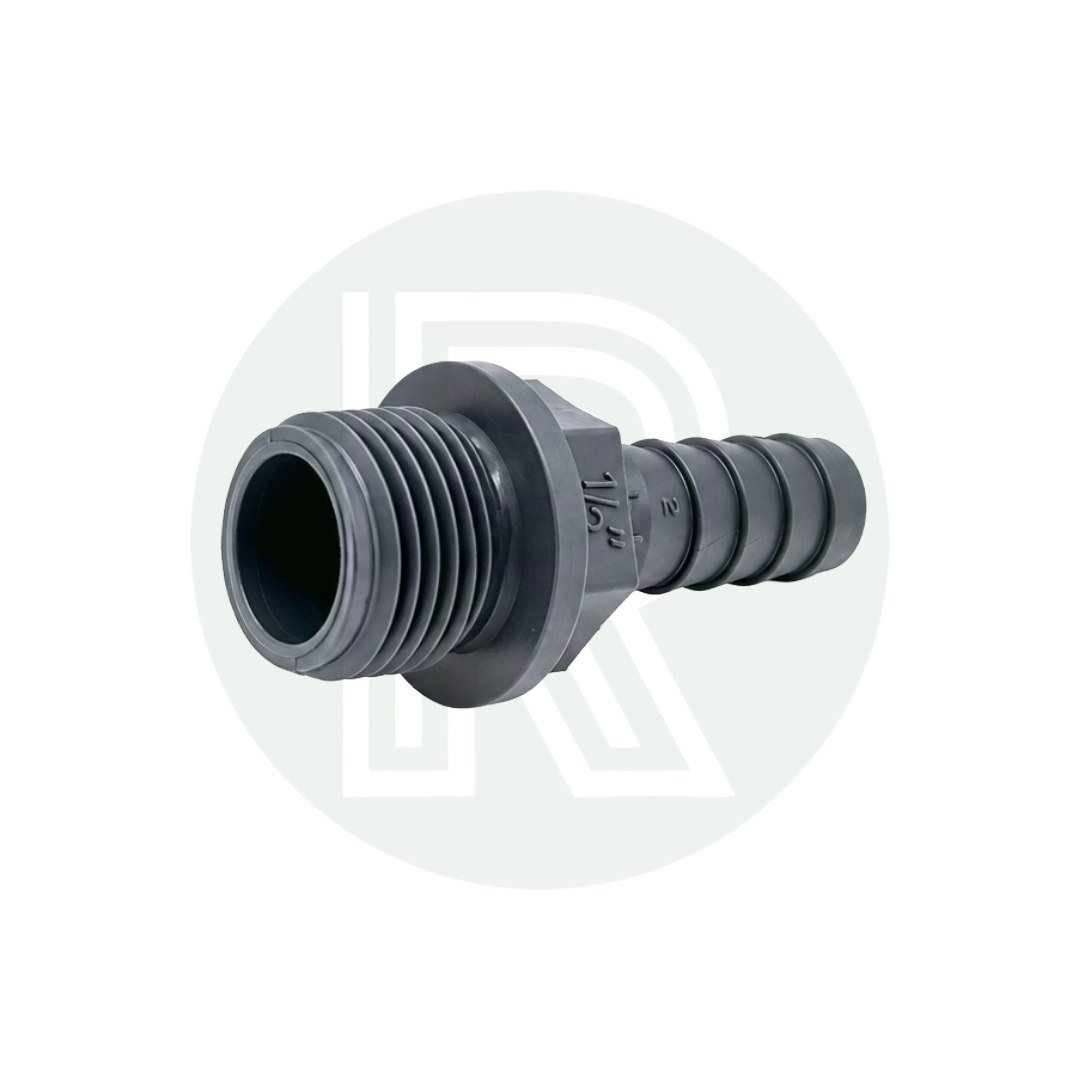 1/2" BSP Male to 1/2" (13mm) Male Grey Barbed Hosetail