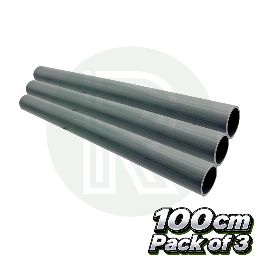 100cm Long Grey Push Fit Rigid Waste Pipe (28mmOD) Pack of 3