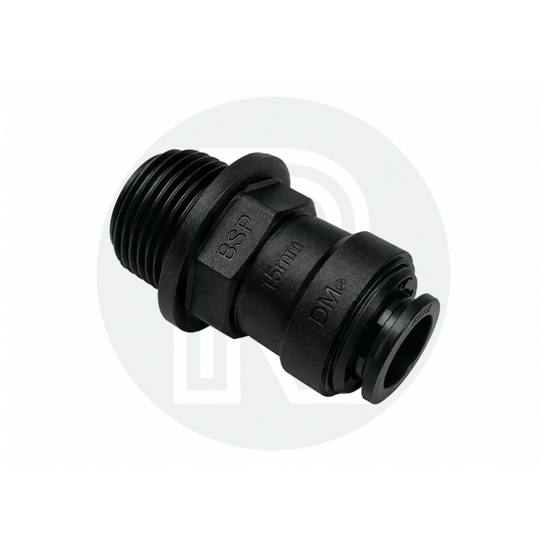 DMfit 15mm Push-fit Female to 3/4" BSPP Male Thread