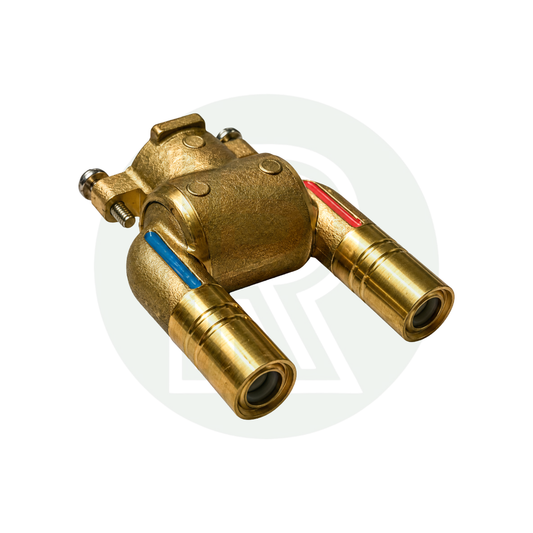 Angled view of Bullfinch replacement mixer valve for external outdoor shower point
