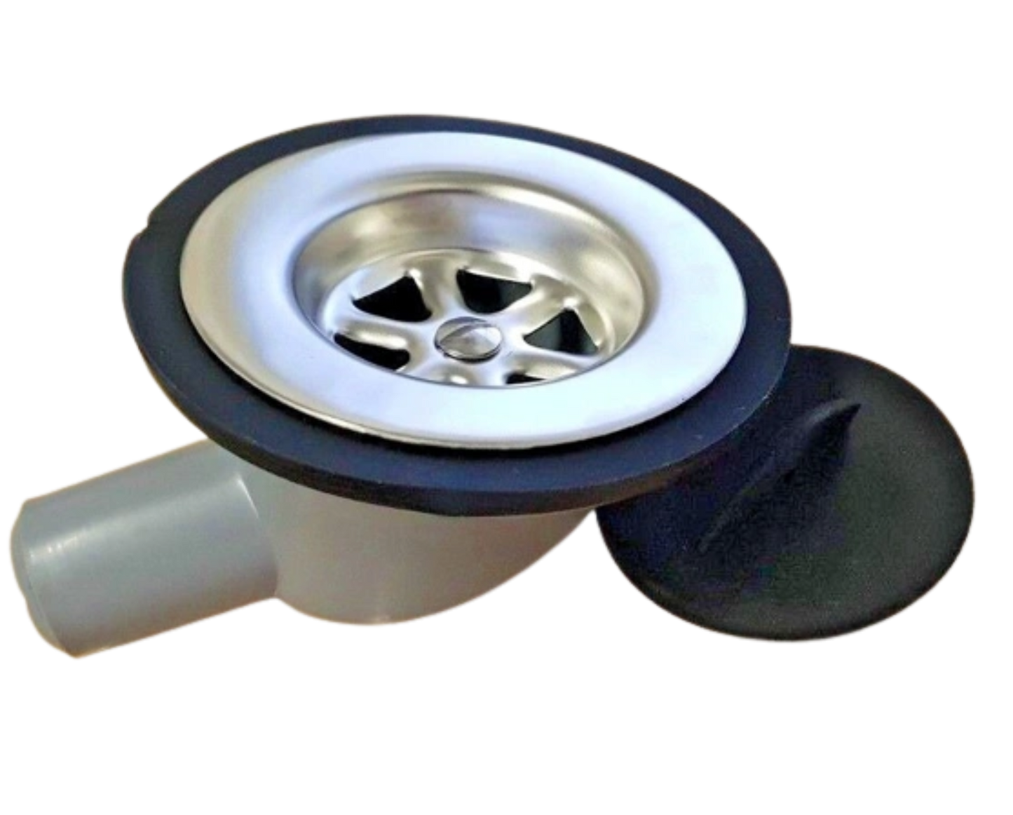 Push Fit Grey Angled Sink Waste Fitting 1.3/4" (45mm) - 3/4" (20mm)