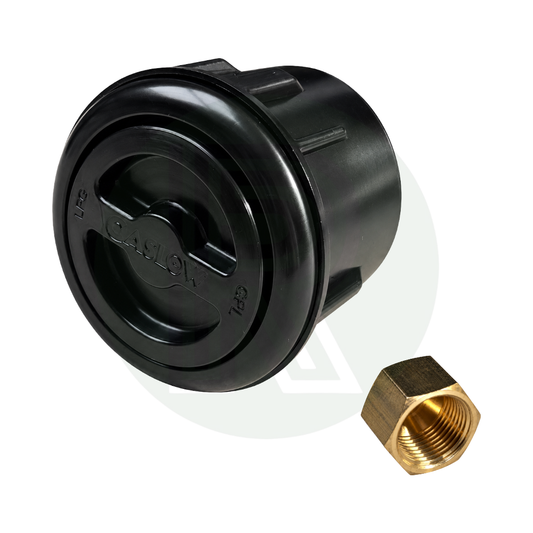 Gaslow transfer kit black external LPG filling point with brass adaptor