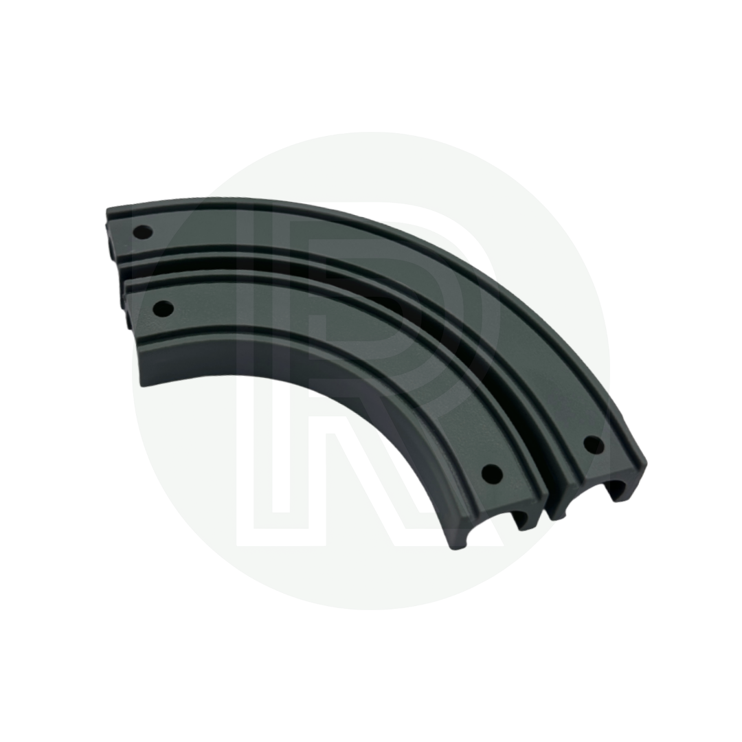 Grey double pipe bend clip for guiding and protecting 12mm hot and cold water pipes around corners