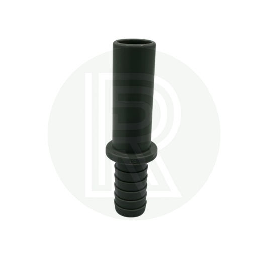 Front view of John Guest Speedfit 15mm male stem to 1/2 inch hose barb connector
