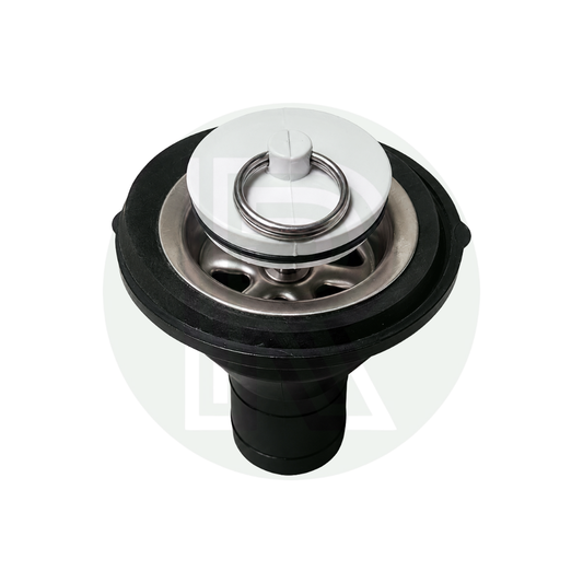 Reich black straight sink waste for 39mm hole with 25mm outlet