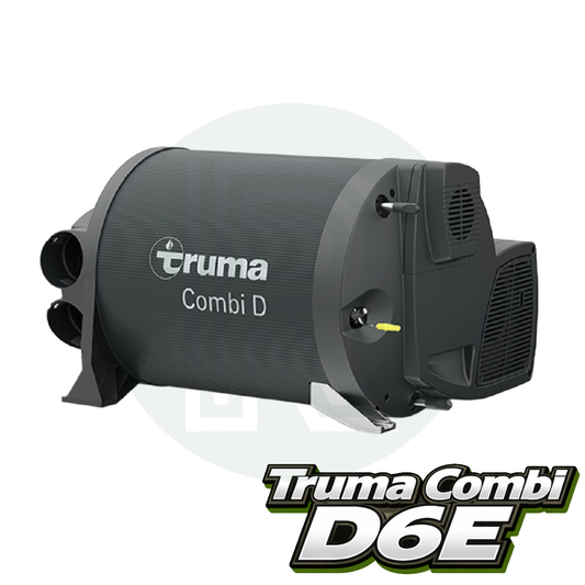 Truma Combi D6E diesel air and water heater front side view for caravan motorhome campervan heating and hot water system.