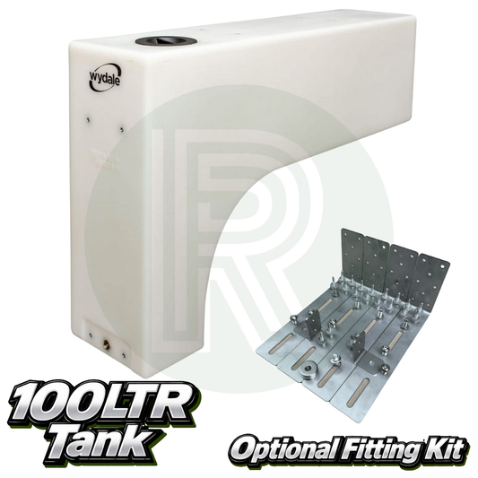 Wydale 100 litre opaque wheel arch water tank with optional vehicle specific mounting bracket kit