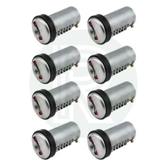 Eight Zadi Vecam replacement short tang lock barrels for new 9000 Series caravan, motorhome and campervan door locks