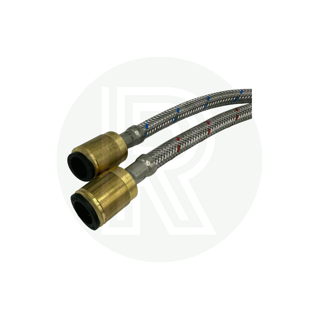 Pair of 300mm 12mm Push Fit x M10 Flexi Tap Hose Tails