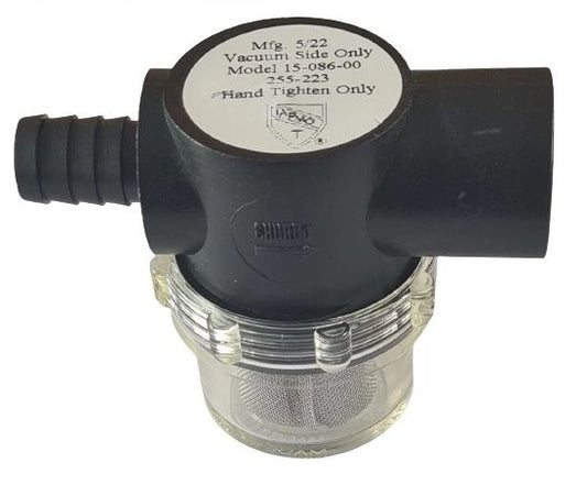 Shurflo/Fiamma/Seaflo pump filter/strainer 1/2"Barb Male Inlet - 1/2"BSP Female Outlet