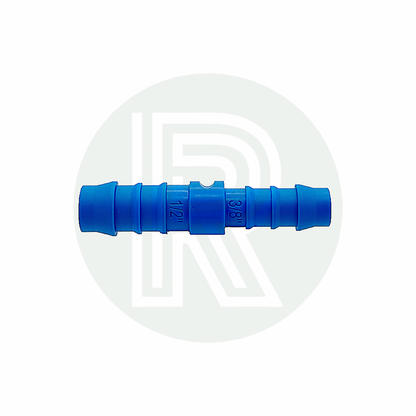 Straight 1/2 inch to 3/8 inch hose reducer adaptor for connecting different size flexible water pipes
