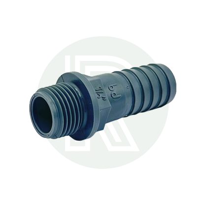 1/2" BSP male x 20mm male barbed hosetail fitting suitable for plumbing and water tank installations.