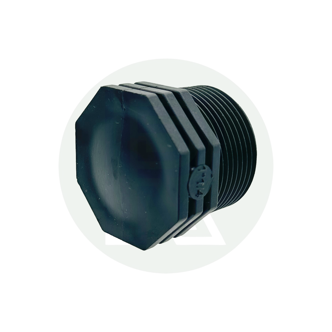 1 1/4-inch BSP black PP male bung plug for Ducato, Relay, and Boxer underslung water tanks.