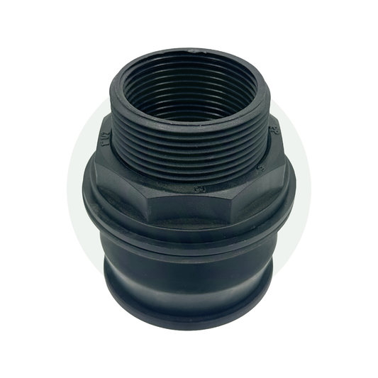 1 1/2 inch Kwiq water tank fitting straight connector bulkhead adapter black plastic plumbing fitting