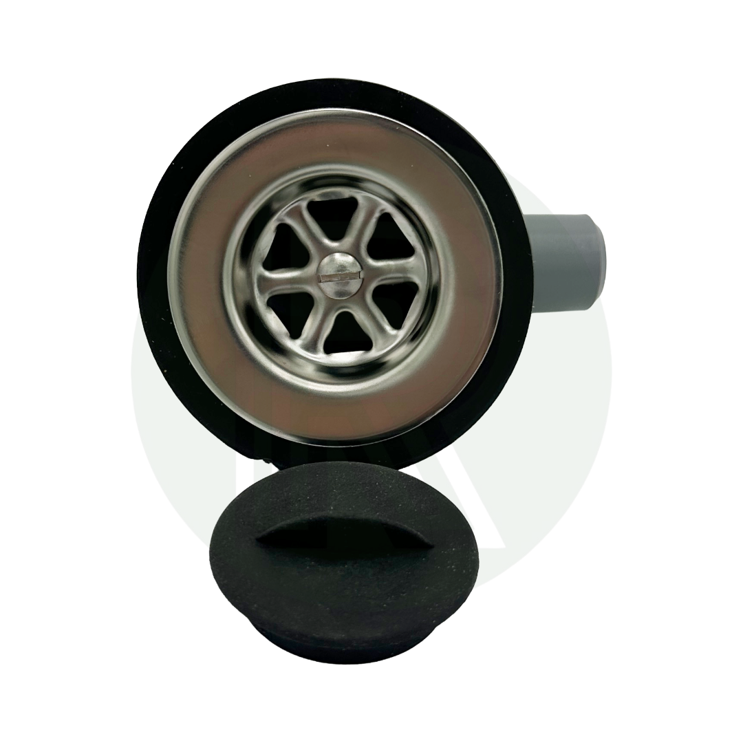 Push Fit Grey Angled Sink Waste Fitting 1.3/4" (45mm) - 3/4" (20mm)