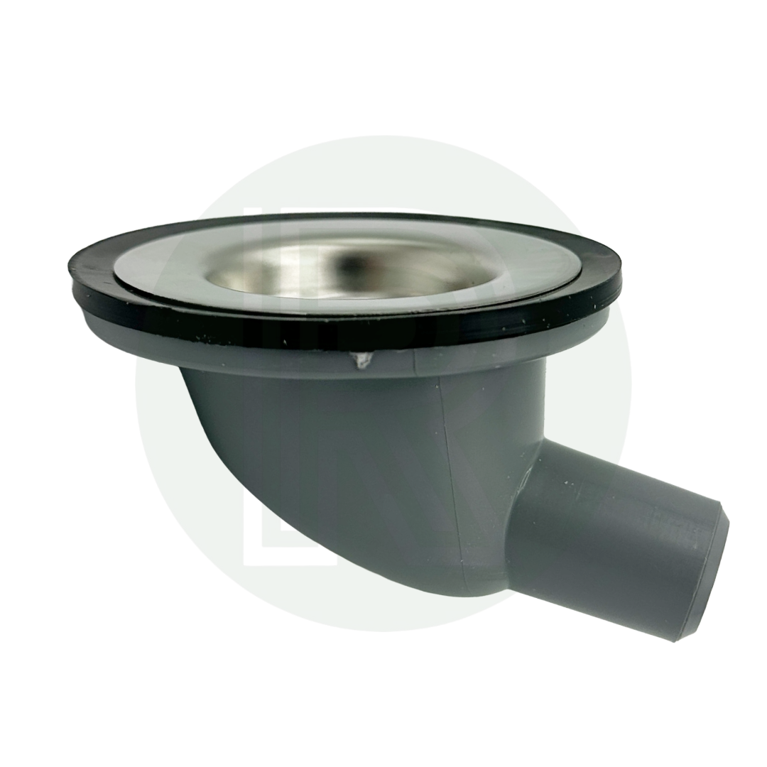 Push Fit Grey Angled Sink Waste Fitting 1.3/4" (45mm) - 3/4" (20mm)