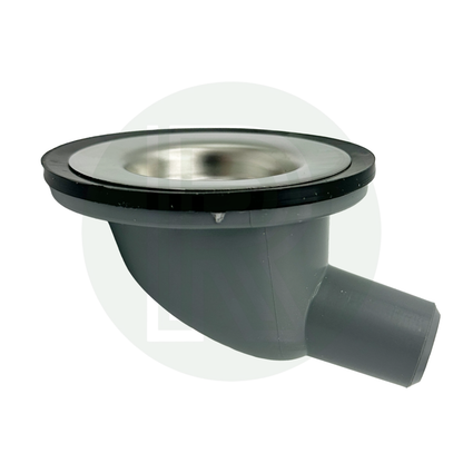 Push Fit Grey Angled Sink Waste Fitting 1.3/4" (45mm) - 3/4" (20mm)