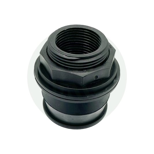1 1/4 inch Kwiq bulkhead tank fitting connector black plastic water tank adapter male thread