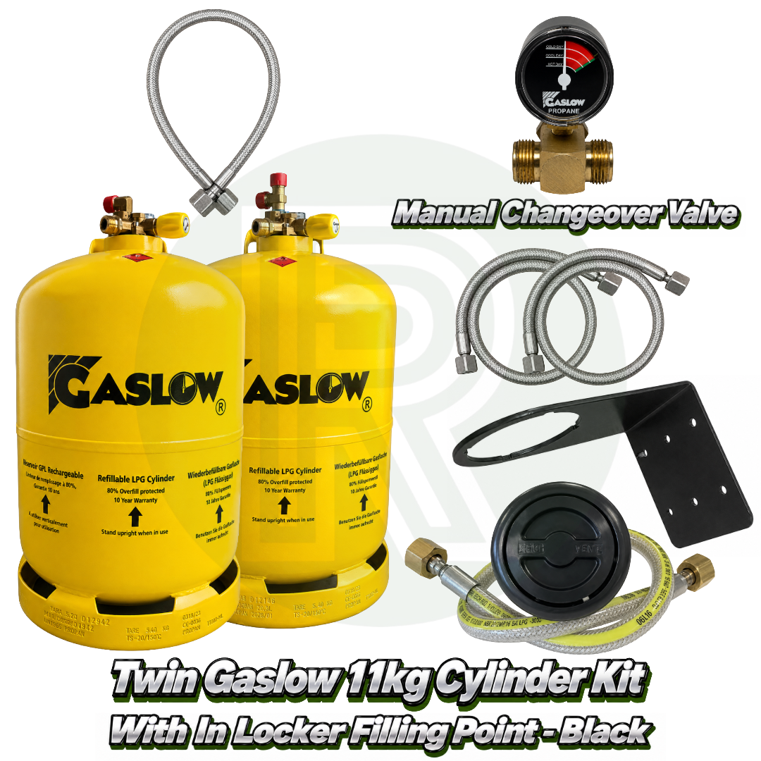 Twin Gaslow 11kg Refillable Cylinder Kit - In Locker