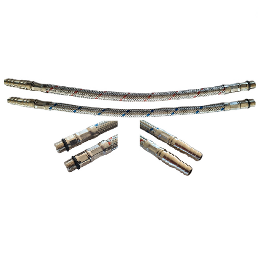 Pair of 300mm Flexible Tap Connectors for 12mm 1/2" ID Flexible Hose/Pipe